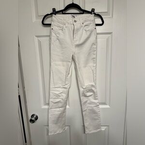 Paige white ripped jeans 24